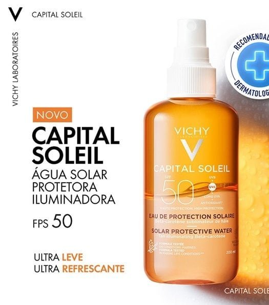 Água solar protetora iluminadora Corporal FPS 50 200ml - Imagem 2